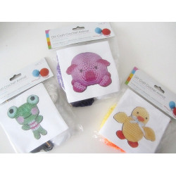 Häkelpaket - Schwein, Frosch oder Ente